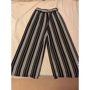 Black and White Culotte Pants